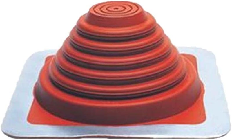 Fasteners Plus Store #3 Square Silicone Metal Roof Pipe Flashing Boot - Fits 1/4" - 5-3/4" Pipe OD - Red (Made in USA) - Image 1